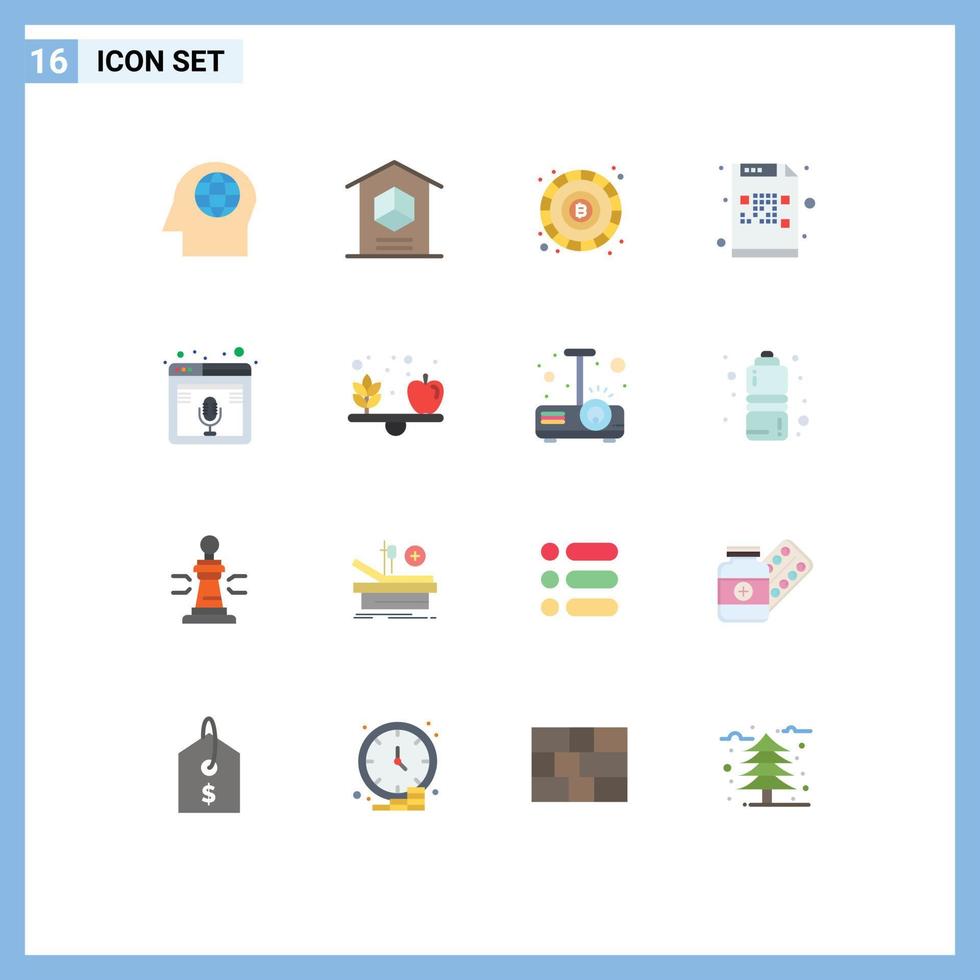 interface mobile ensemble de 16 pictogrammes de page internet blockchain mail crypté modifiable pack d'éléments de conception de vecteur créatif