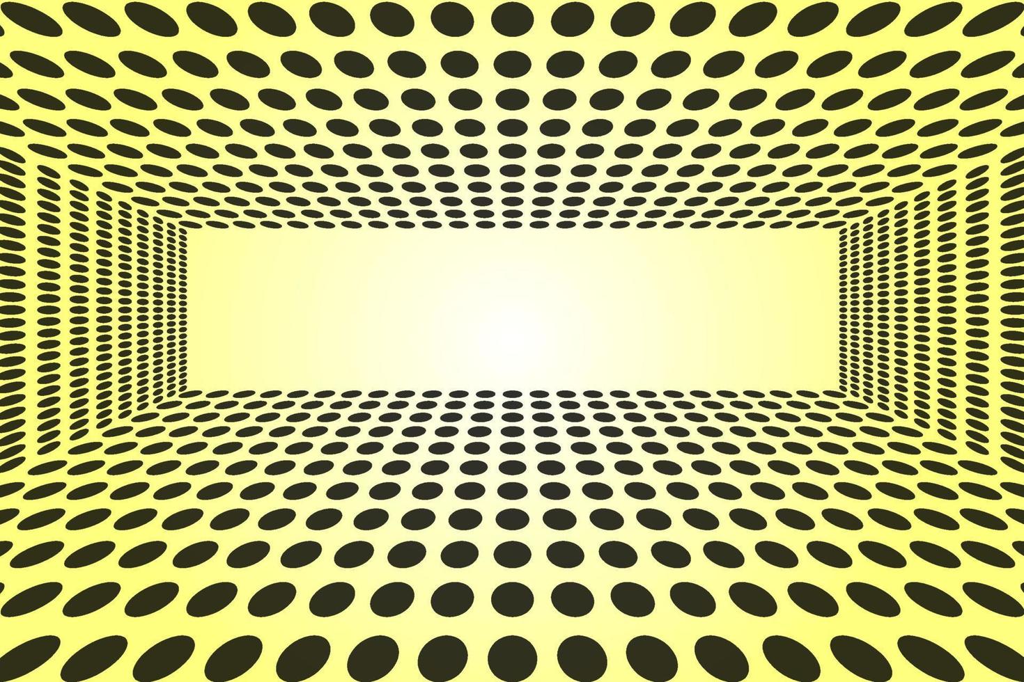 Image vectorielle motif isométrique abstrait, cercle de perspective forme de point géométrique fond jaune vecteur