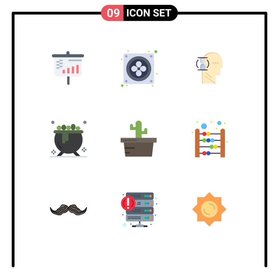 ensemble de 9 symboles d'icônes d'interface utilisateur modernes signes pour le calcul des éléments de conception vectoriels modifiables de l'utilisateur d'été nature vacances vecteur