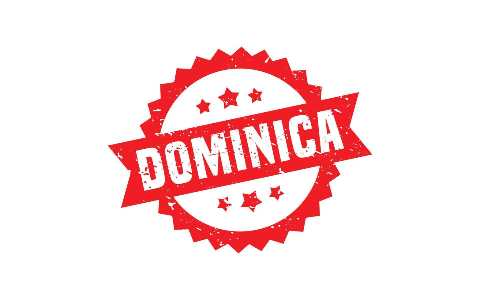 caoutchouc de timbre dominique avec style grunge sur fond blanc vecteur