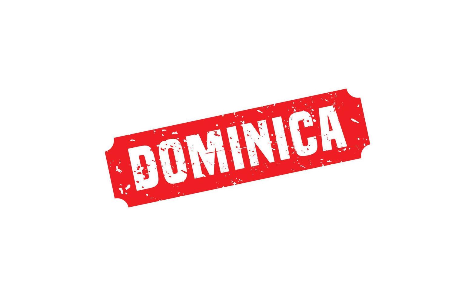 caoutchouc de timbre dominique avec style grunge sur fond blanc vecteur