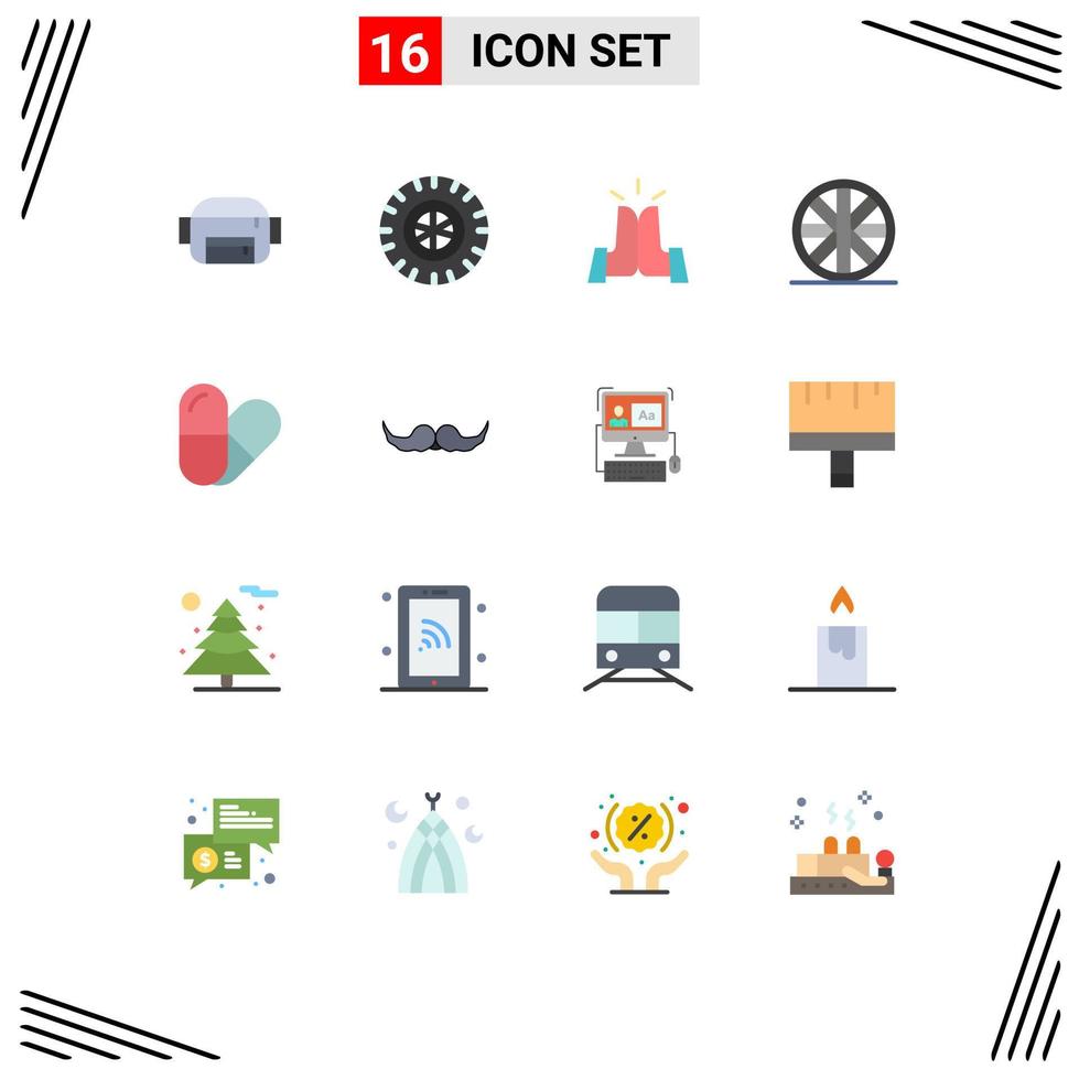 ensemble de 16 symboles d'icônes d'interface utilisateur modernes signes pour hommes movember high hipster table modifiable pack d'éléments de conception de vecteur créatif