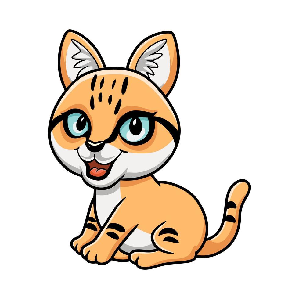 dessin animé mignon chat de sable assis vecteur