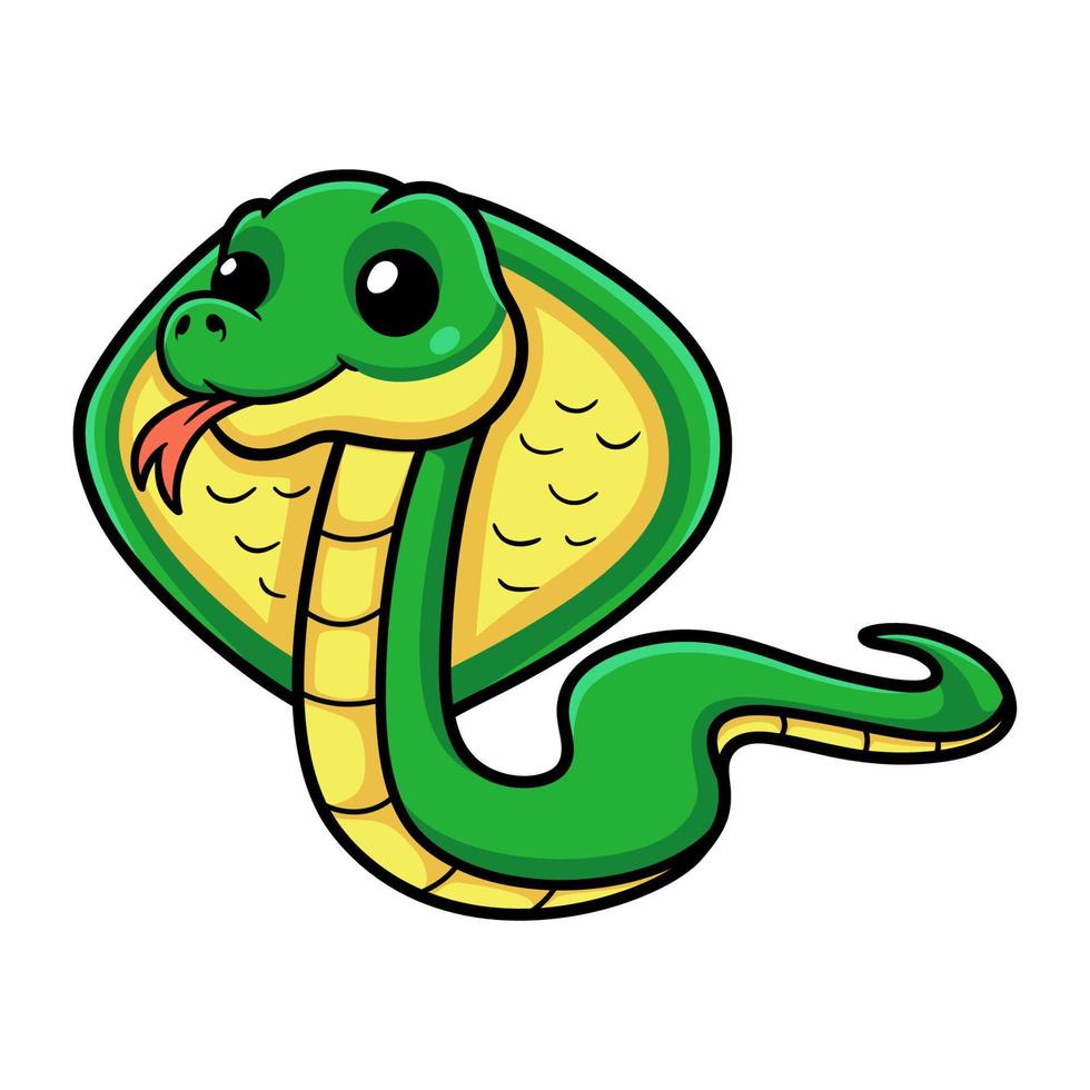 dessin animé mignon petit serpent cobra vecteur