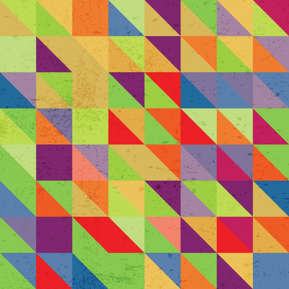 modèle du milieu du siècle avec des triangles de couleur aléatoire illustration de fond d'art génératif vecteur