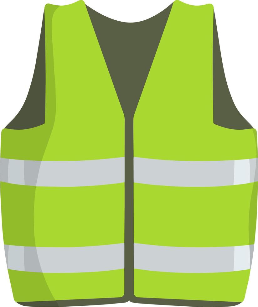 vêtements de travail verts à rayures. élément d'uniforme du constructeur et du personnel technique. illustration d'icône plate vecteur