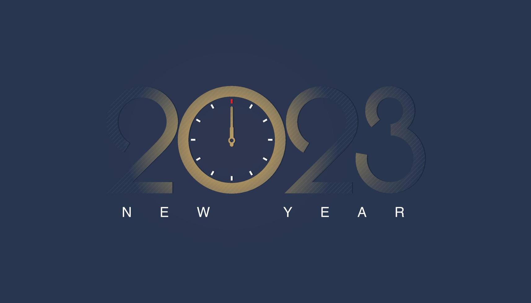 bonne année 2023 abstrait avec horloge vecteur