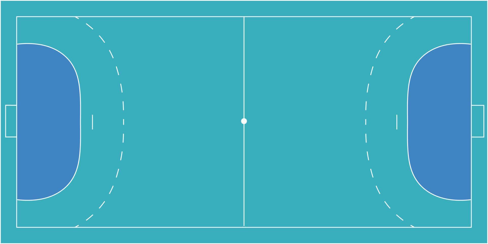 terrain de handball bleu, tableau tactique vue aérienne vecteur