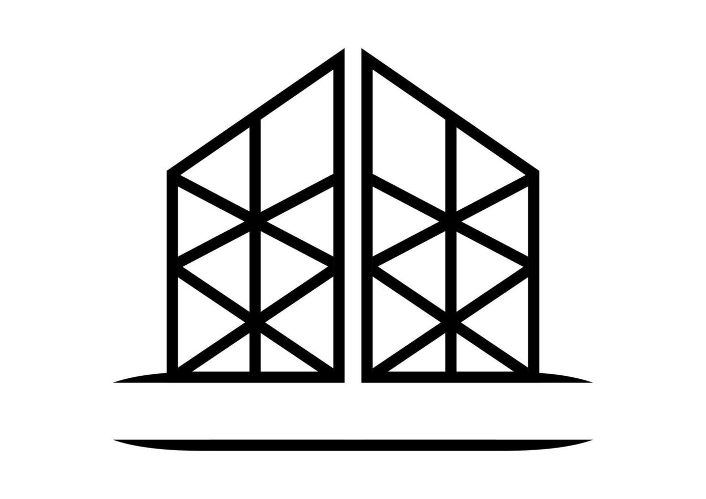 modèle de vecteur de conception de logo noir de construction en acier