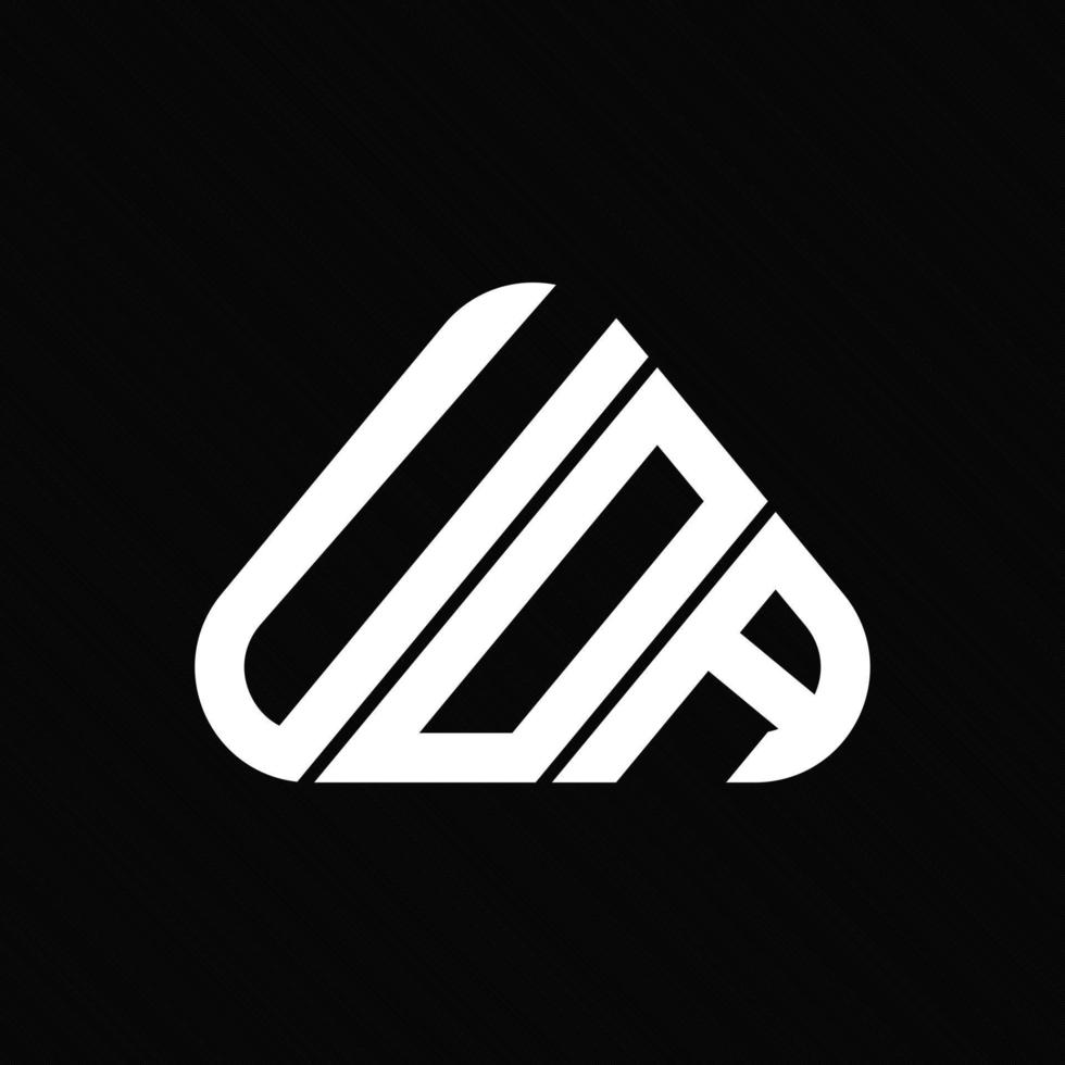 conception créative du logo de lettre uoa avec graphique vectoriel, logo uoa simple et moderne. vecteur