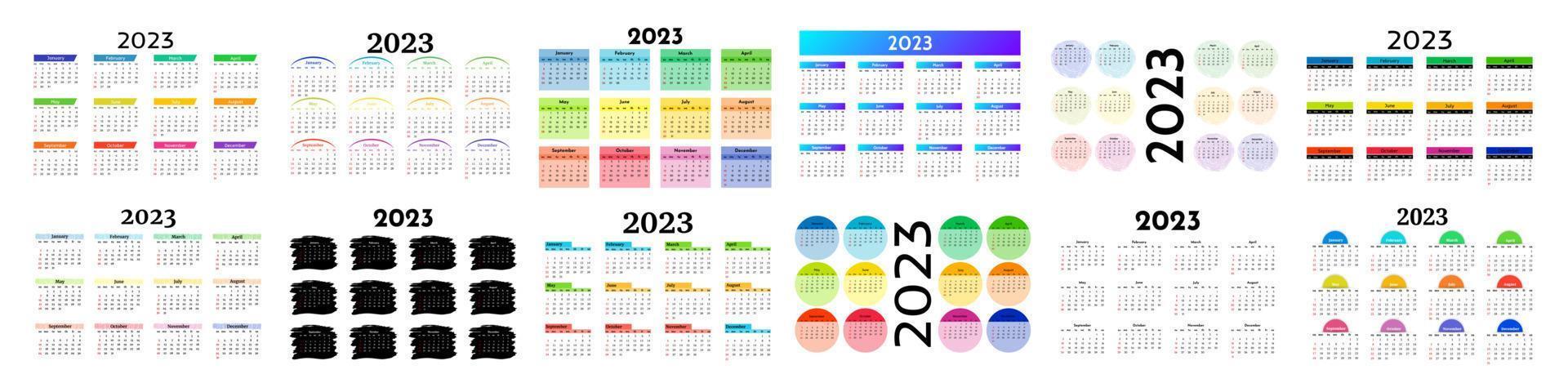 calendrier pour 2023 isolé sur fond blanc vecteur