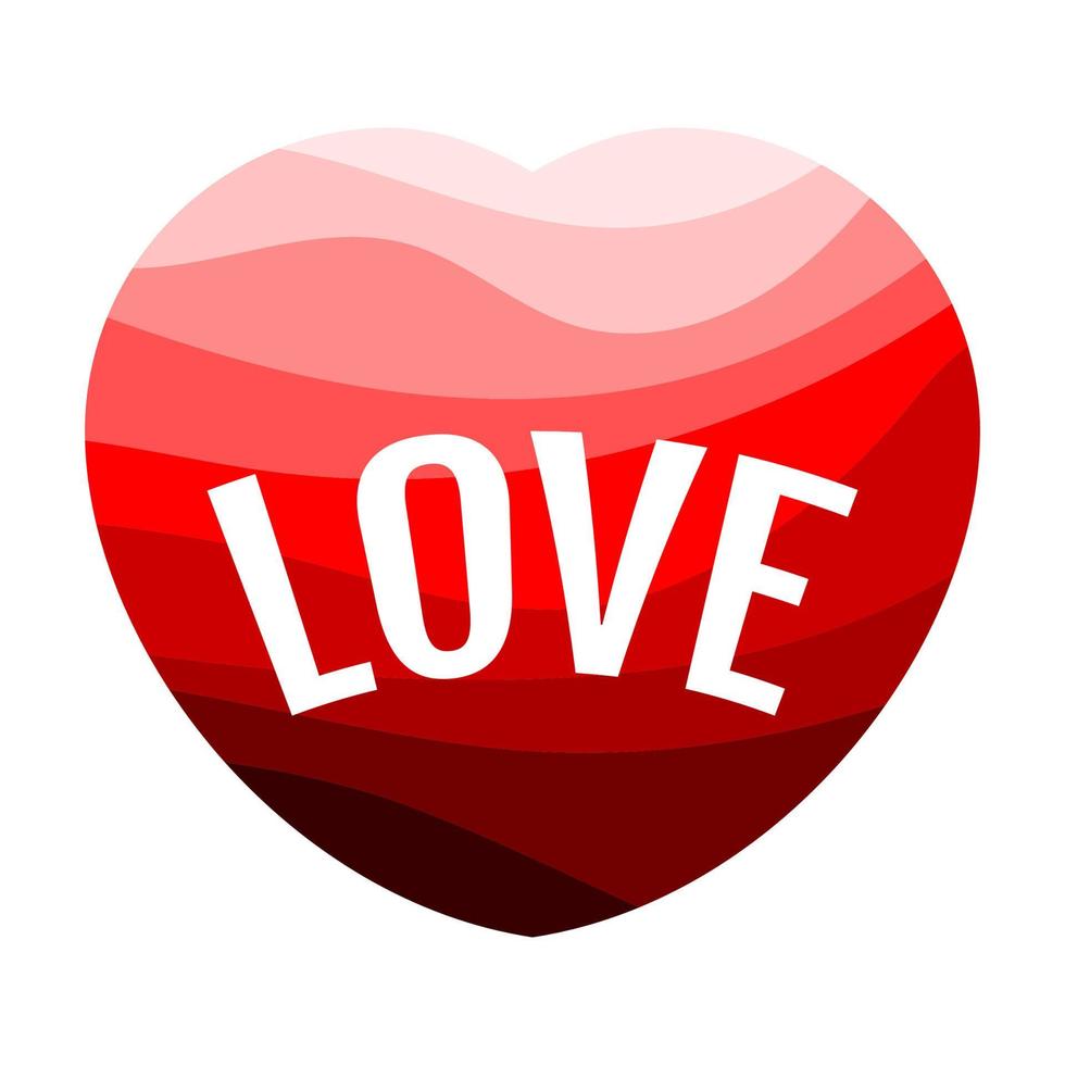coeur rouge sur fond blanc avec une inscription love. illustration vectorielle. vecteur