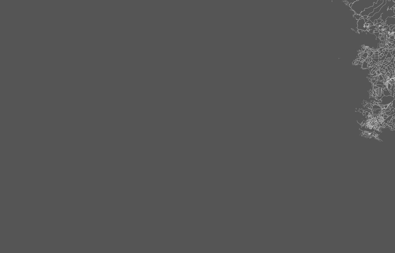 carte de la ville du japon. illustration vectorielle avec fond noir, contour blanc, scène avec la ville du japon, ville, route, rue, carte urbaine, emplacement, point de repère, transport. conception pour impression, affiche, papier peint. vecteur