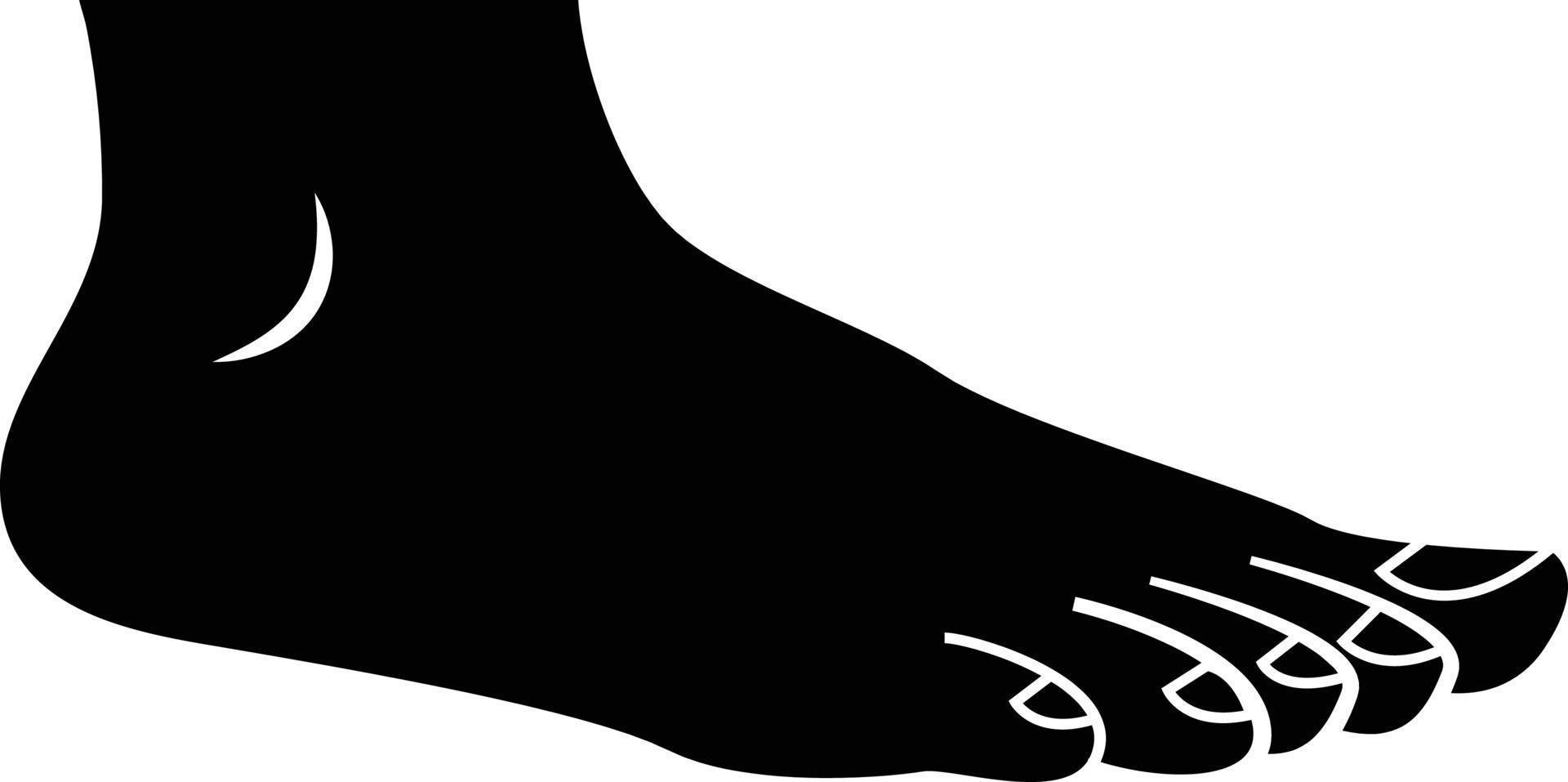 icône de silhouette de pied humain simple vecteur