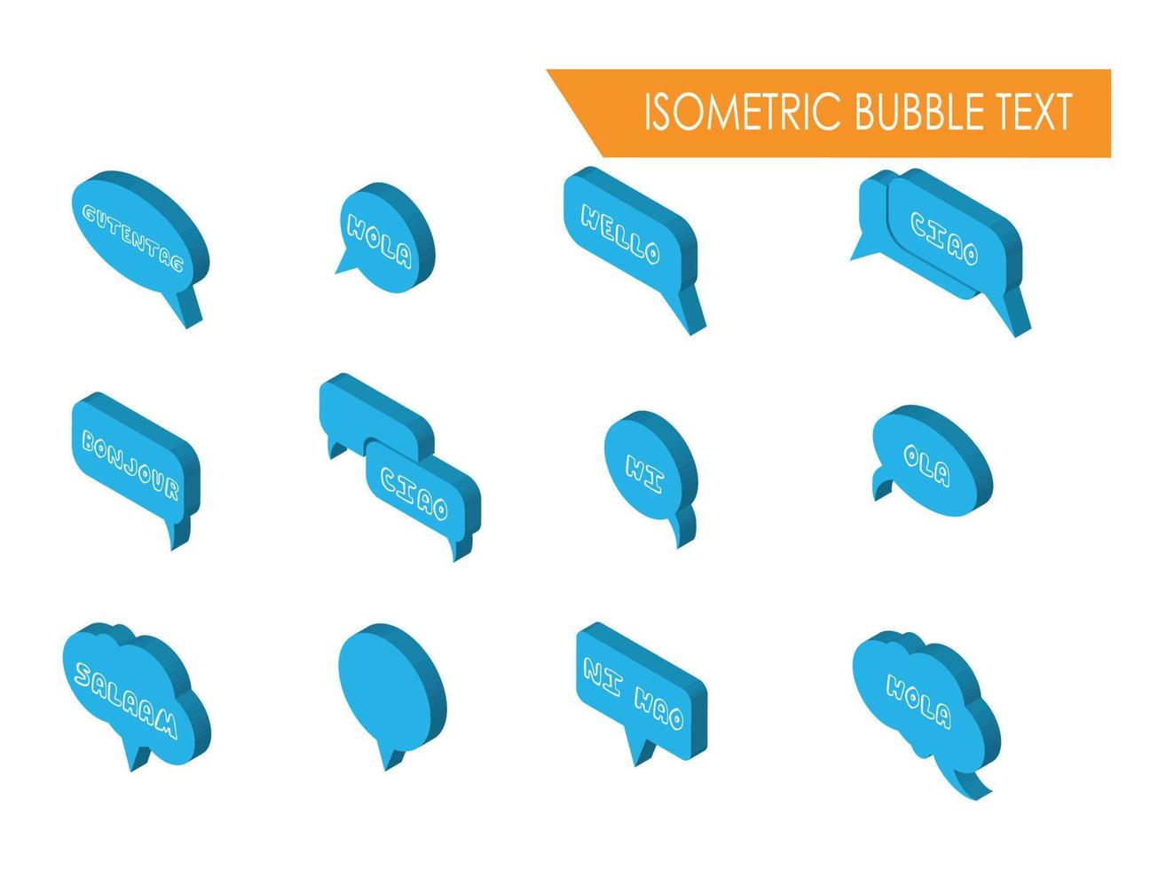 illustration de texte de bulle isométrique moderne, adaptée aux diagrammes, aux infographies, à l'illustration de livre, à l'actif de jeu et à d'autres actifs liés aux graphiques vecteur