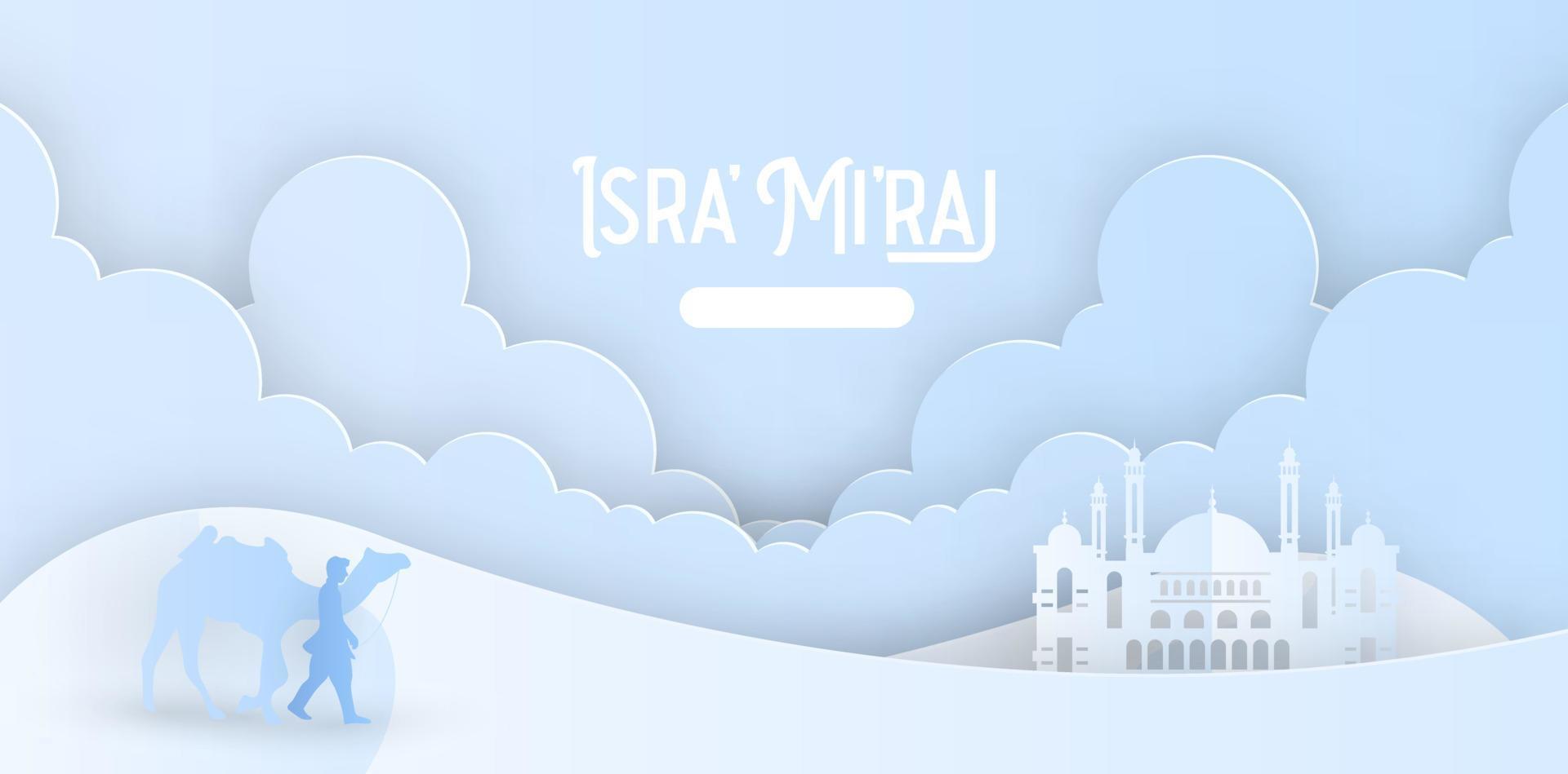 al isra wal miraj une conception de voyage de nuit miracle pour l'affiche, les bannières, la campagne et la carte de voeux vecteur