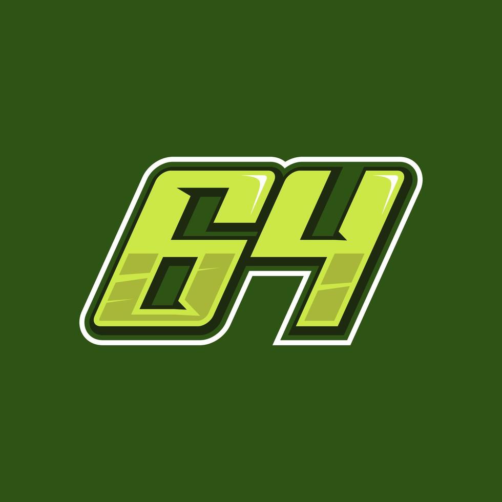 vecteur de conception de logo numéro de course 64
