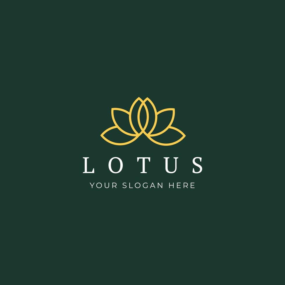 logo vectoriel de contour de fleur de lotus minimaliste simple. parfait pour le spa, le yoga, les affaires de mode. illustration vectorielle de style de ligne