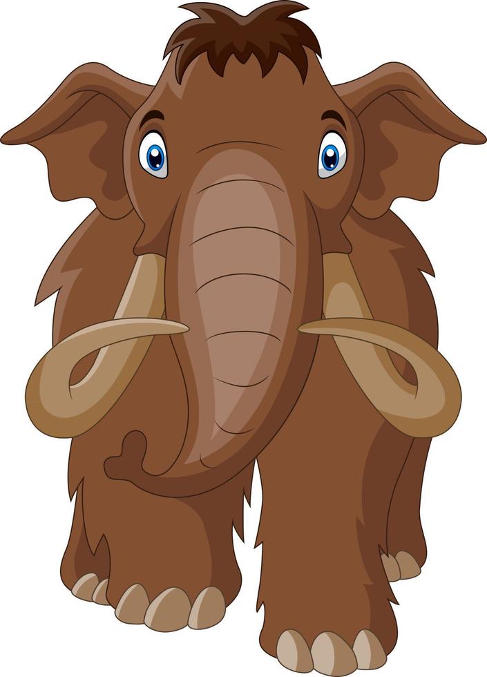 dessin animé mammouth marchant mignon heureux vecteur