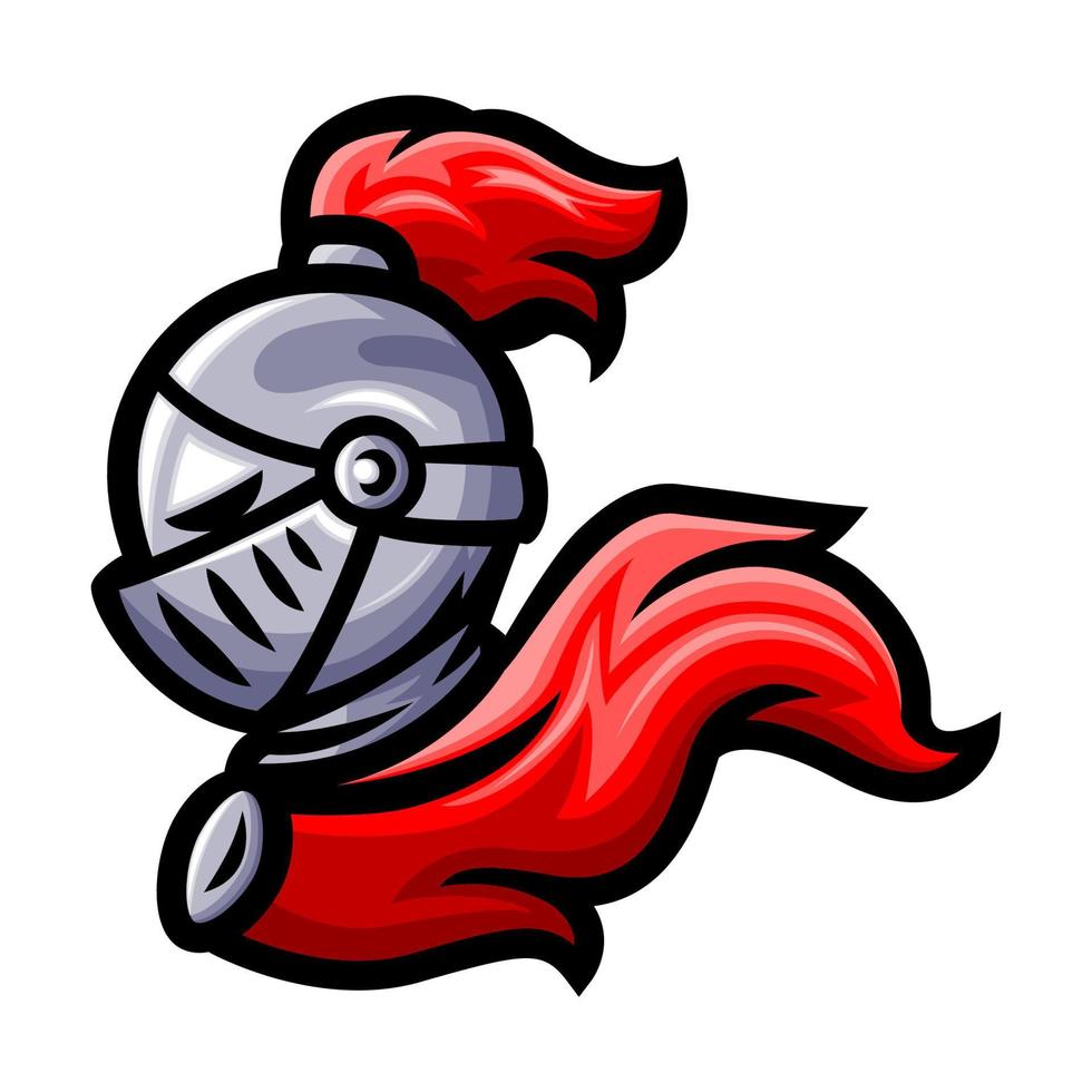 création de mascotte logo tête de chevalier vecteur