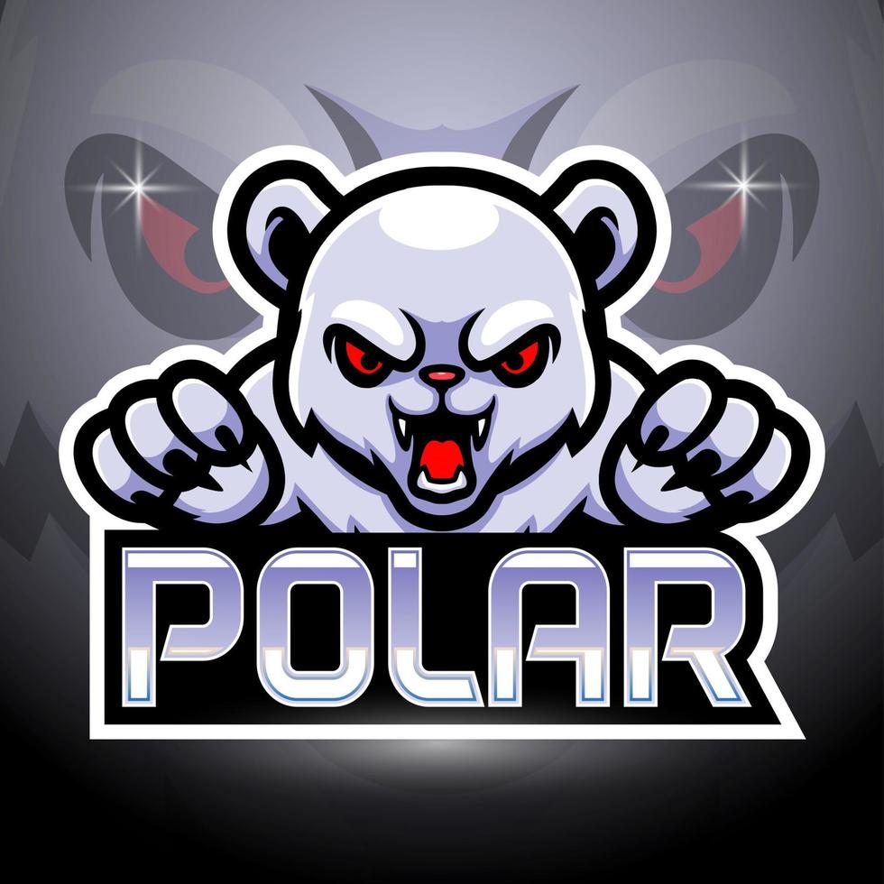 création de logo esport mascotte ours polaire vecteur