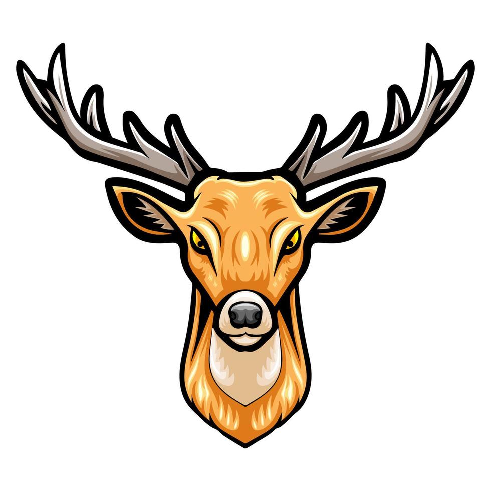 création de mascotte logo tête de cerf vecteur