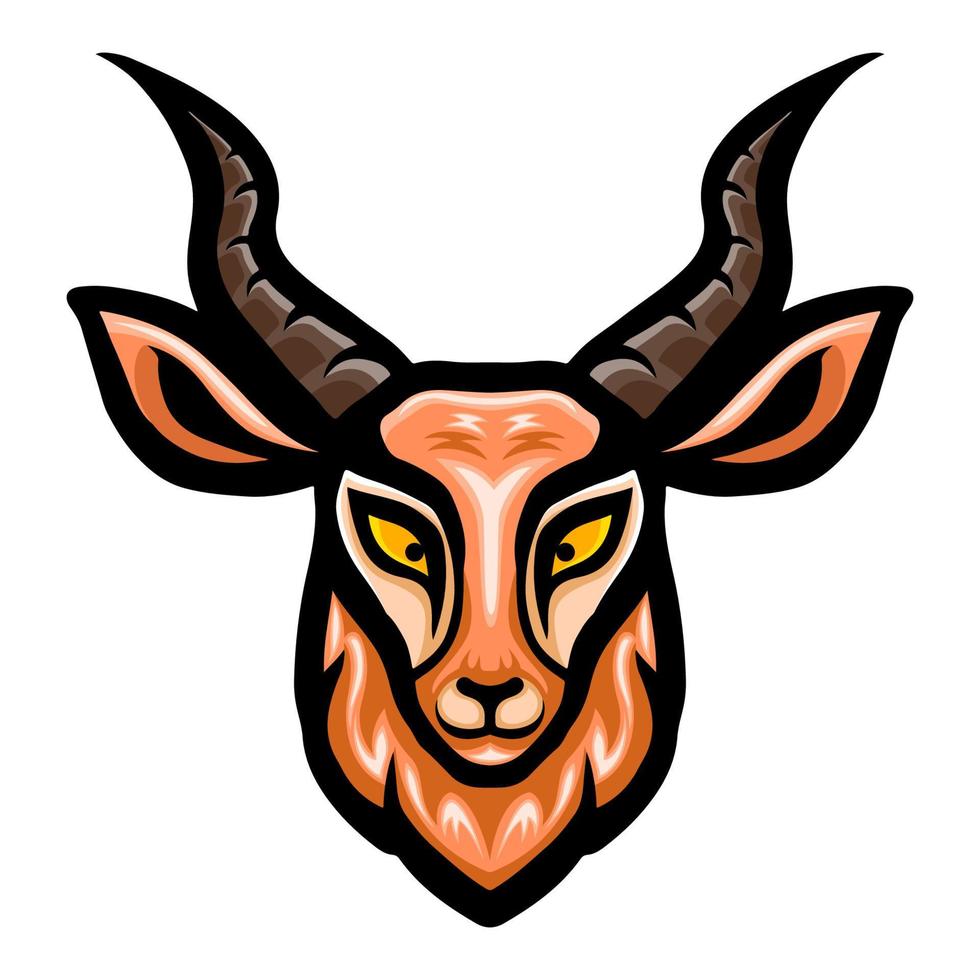 création de mascotte logo tête de gazelle vecteur