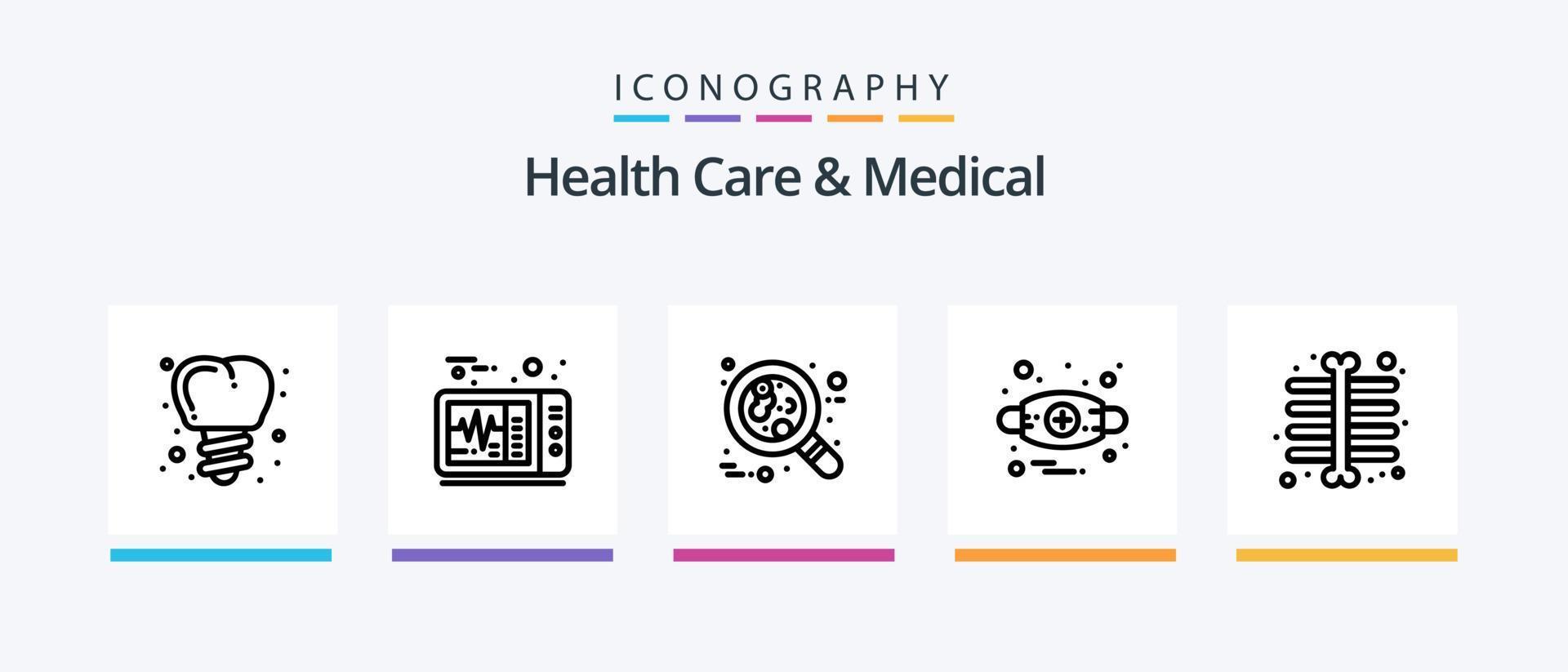 pack d'icônes de soins de santé et de ligne médicale 5, y compris. anaphylaxie. optométriste. allergie. médical. conception d'icônes créatives vecteur