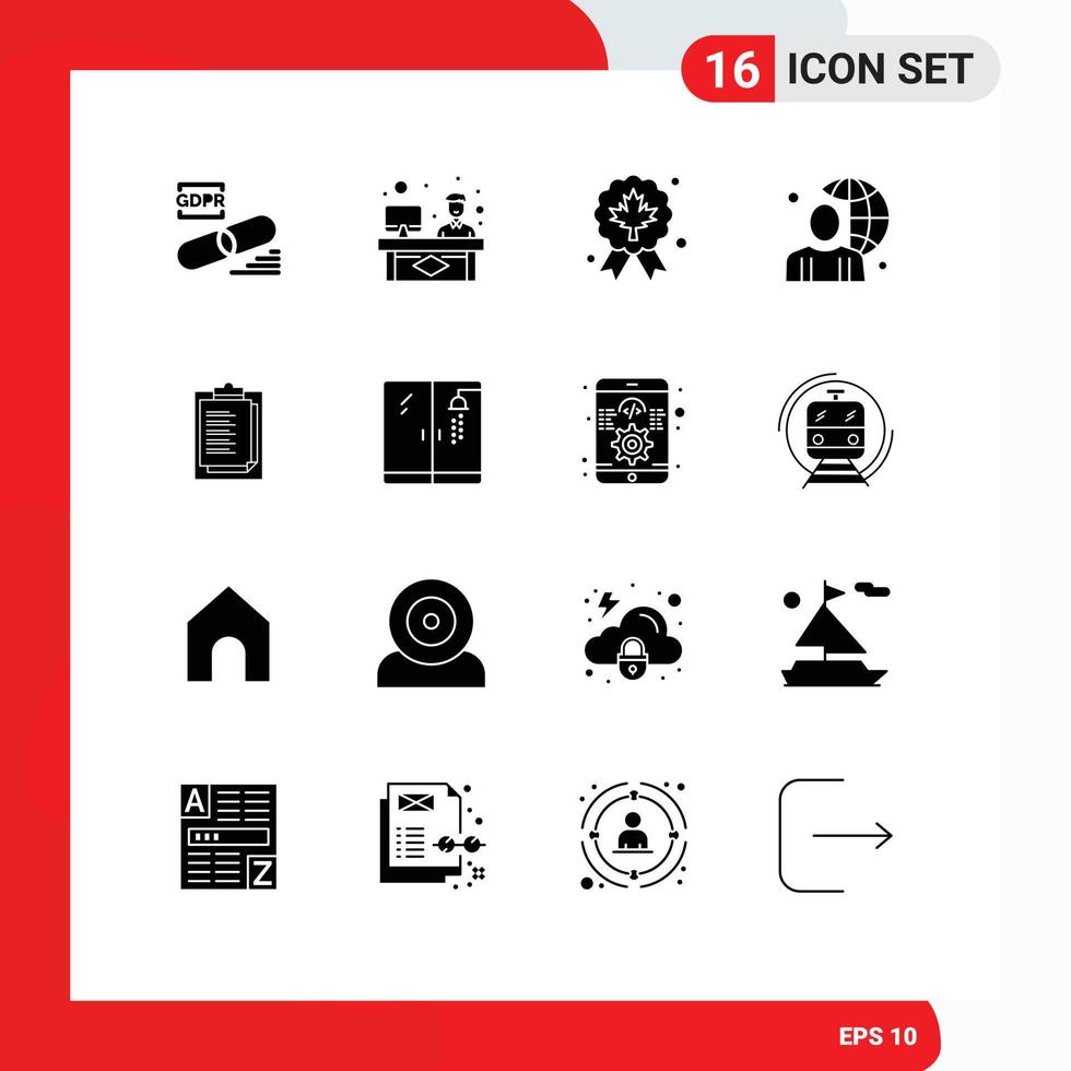 pack d'icônes vectorielles stock de 16 signes et symboles de ligne pour le globe terrestre travaillant des éléments de conception vectoriels modifiables de qualité en ligne vecteur