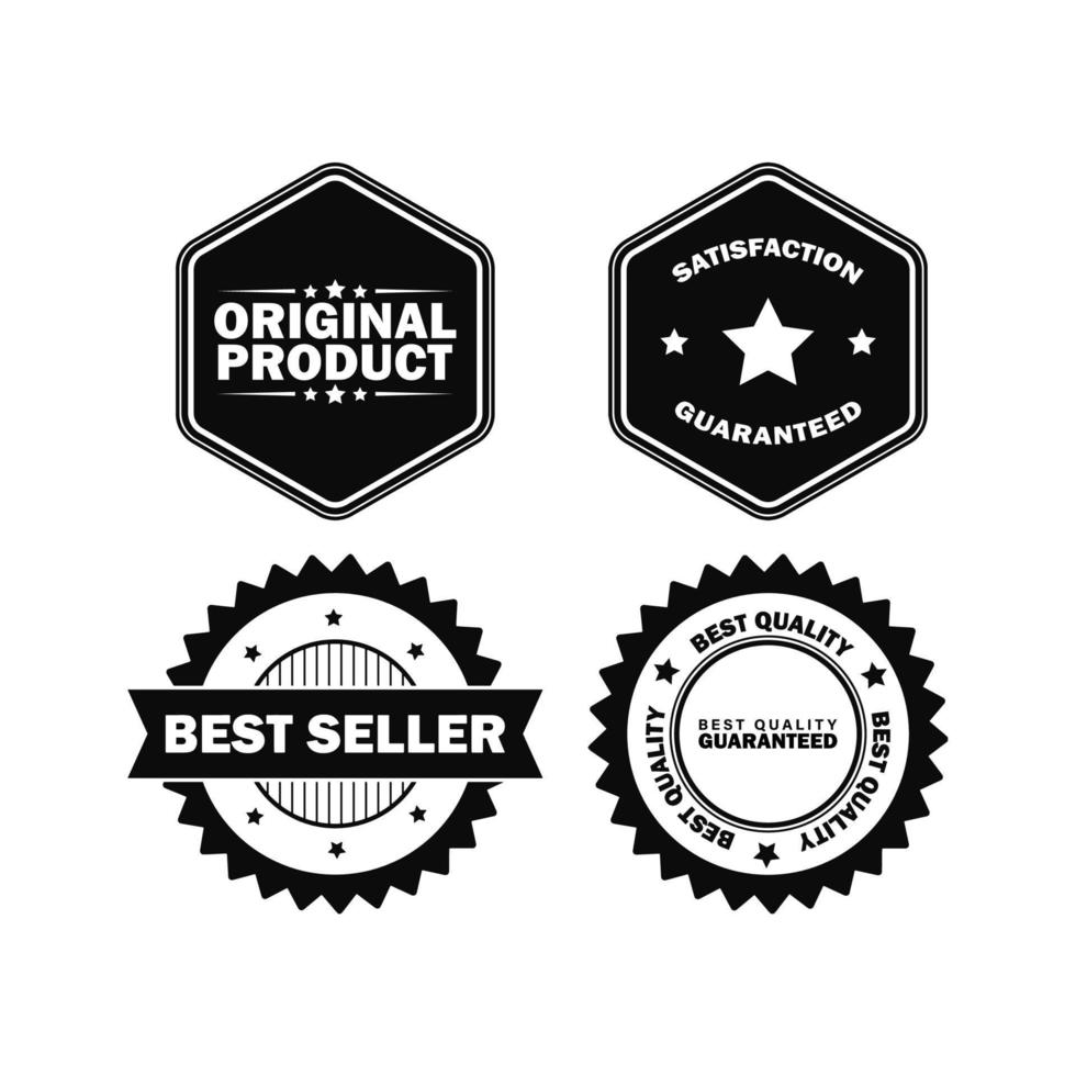 ensemble d'étiquettes best-seller, étiquette de produit originale, étiquette garantie, meilleure étiquette de qualité vecteur