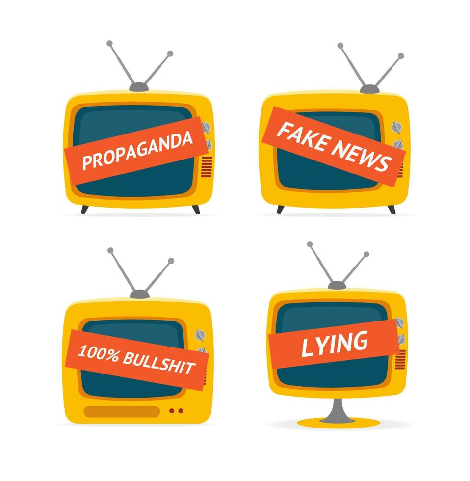 concept de propagande de télévision couleur de dessin animé. vecteur