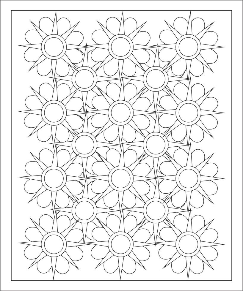 fond floral avec page de livre de coloriage fleur mehndi vecteur