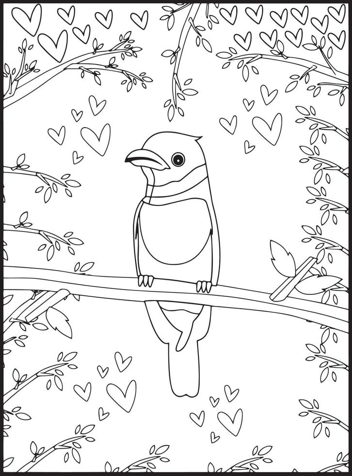 coloriages d'oiseaux pour les enfants vecteur