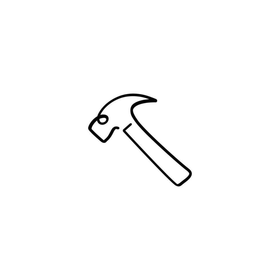 conception d'icône de style de ligne de marteau vecteur