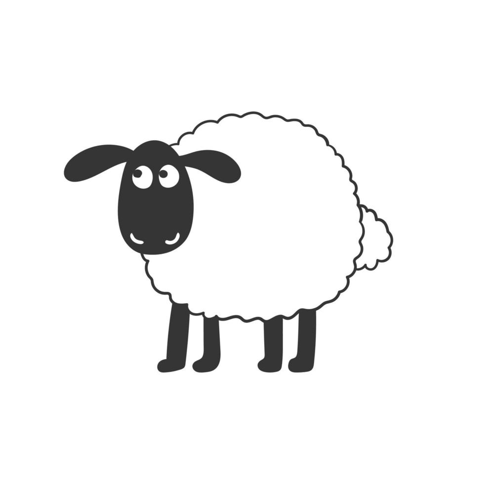 agneau. mignon agneau dessiné. dessin d'esquisse pour la conception. image vectorielle vecteur