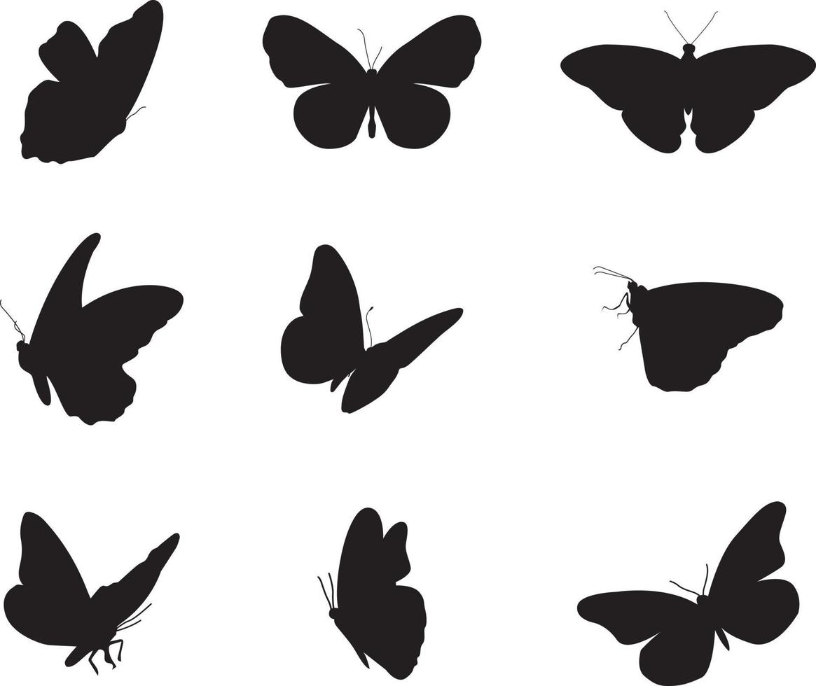 une collection de papillons pour la composition d'œuvres d'art vecteur