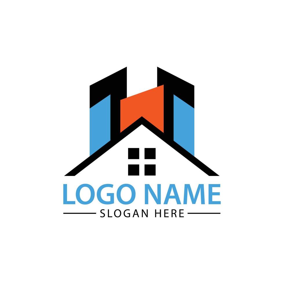 illustration vectorielle d'icône de logo immobilier minimal et simple vecteur