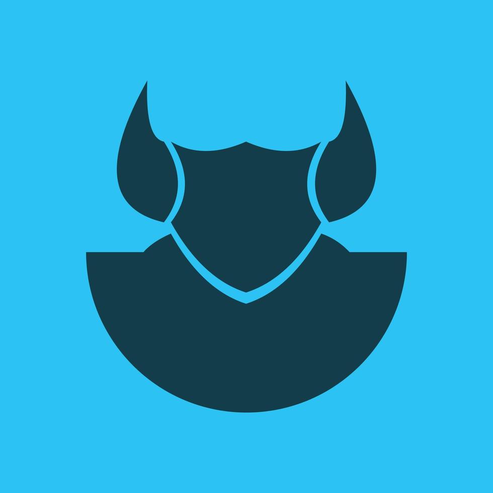 logo bouclier avec cornes de taureau vecteur
