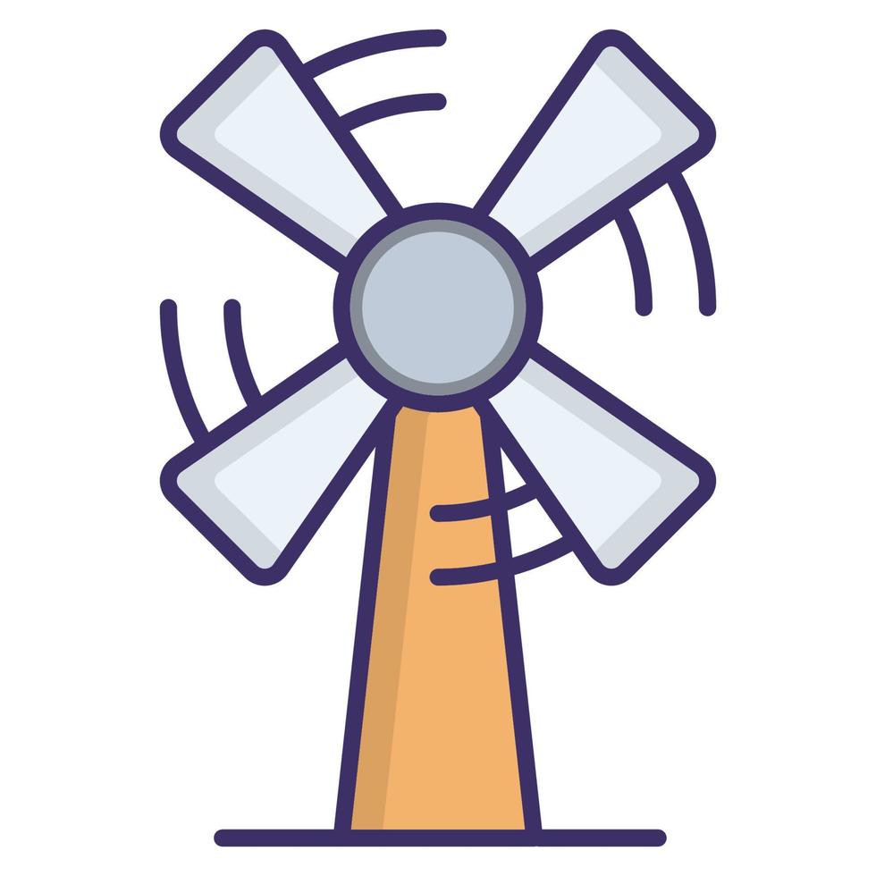 icône de moulin à vent, adaptée à un large éventail de projets créatifs numériques. vecteur