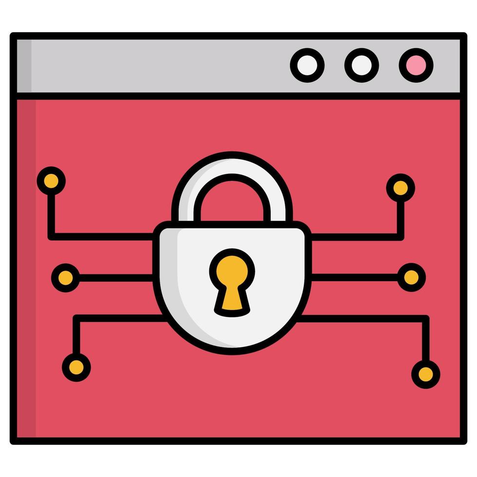 icône en ligne sécurisée, adaptée à un large éventail de projets créatifs numériques. vecteur