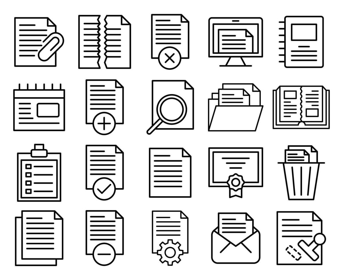 icônes de documents, adaptées à un large éventail de projets créatifs numériques. vecteur