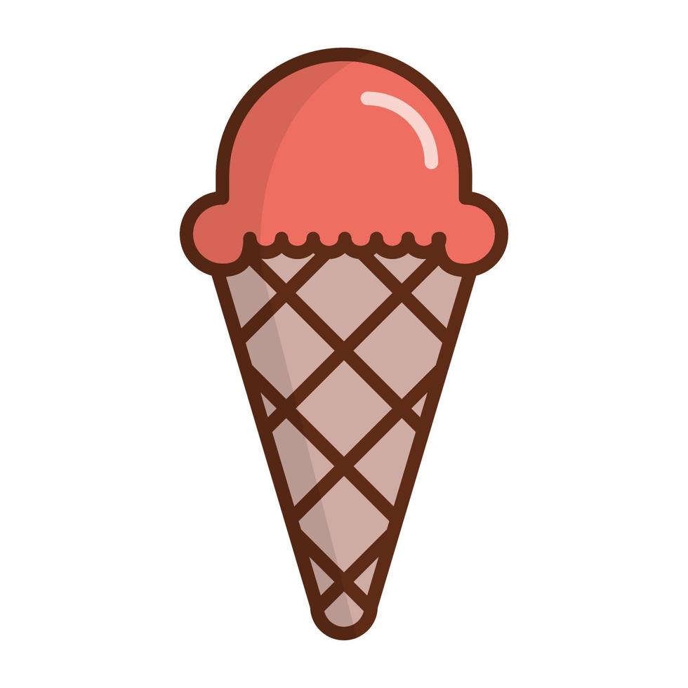 icône de cornet de crème glacée, adaptée à un large éventail de projets créatifs numériques. vecteur