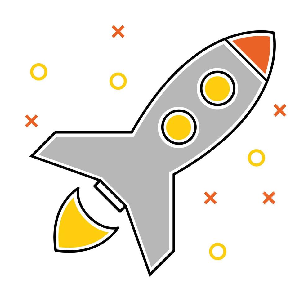 icône de vaisseau spatial, adaptée à un large éventail de projets créatifs numériques. vecteur