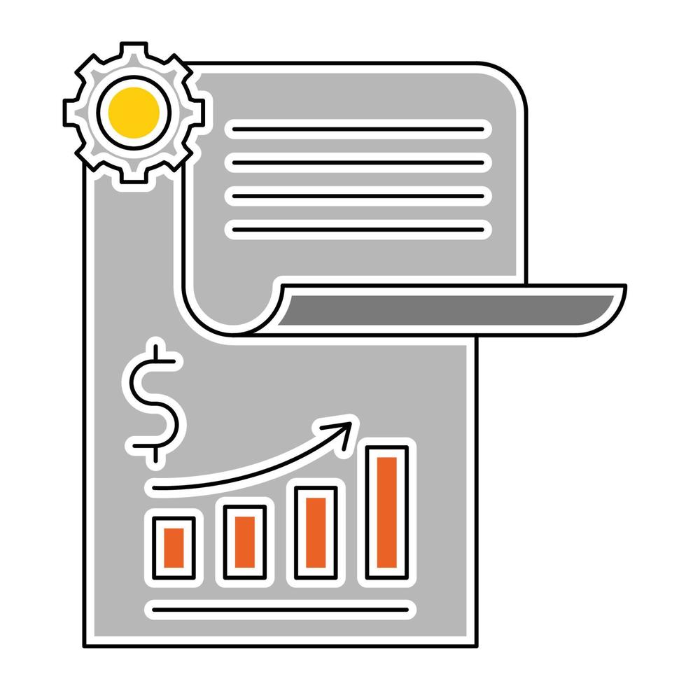 icône de rapport financier, adaptée à un large éventail de projets créatifs numériques. vecteur