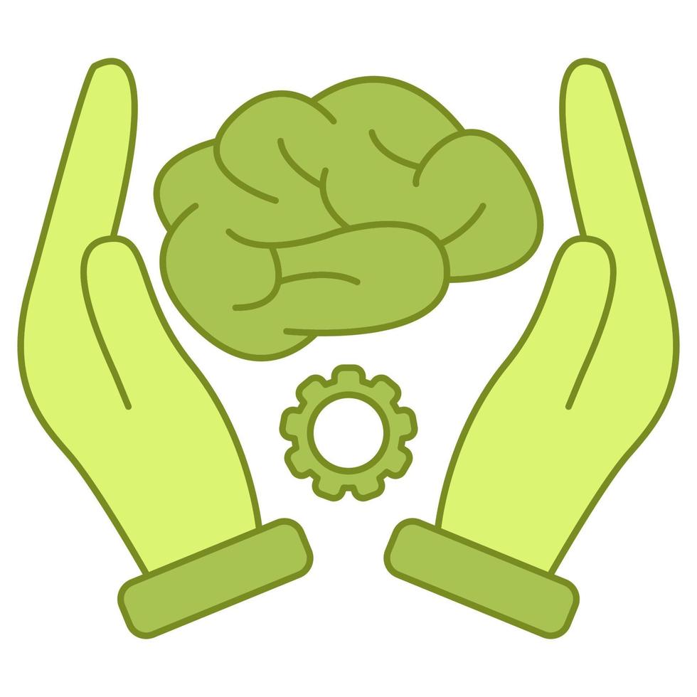 icône de pratique cérébrale, adaptée à un large éventail de projets créatifs numériques. vecteur
