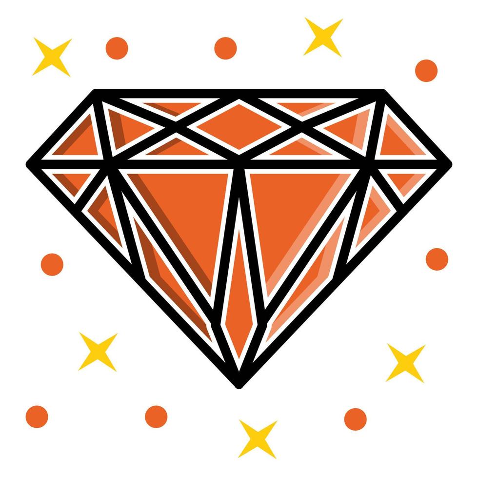 icône diamant, adaptée à un large éventail de projets créatifs numériques. vecteur