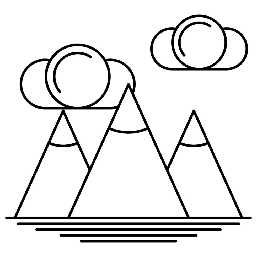 icône de la montagne, adaptée à un large éventail de projets créatifs numériques. vecteur
