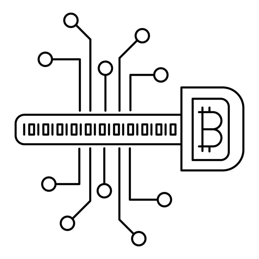 icône de clé numérique, adaptée à un large éventail de projets créatifs numériques. vecteur