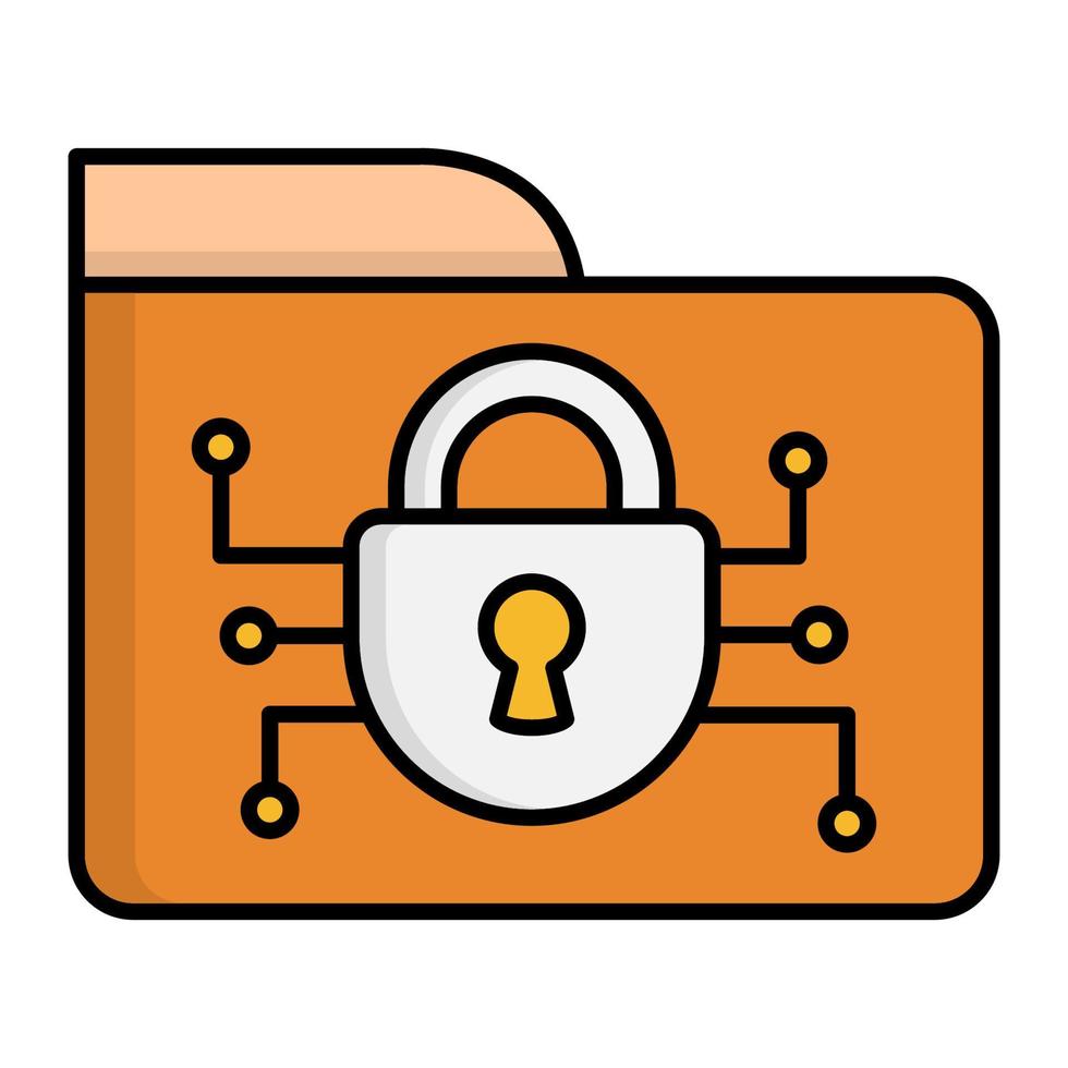 icône de dossier sécurisé, adaptée à un large éventail de projets créatifs numériques. vecteur