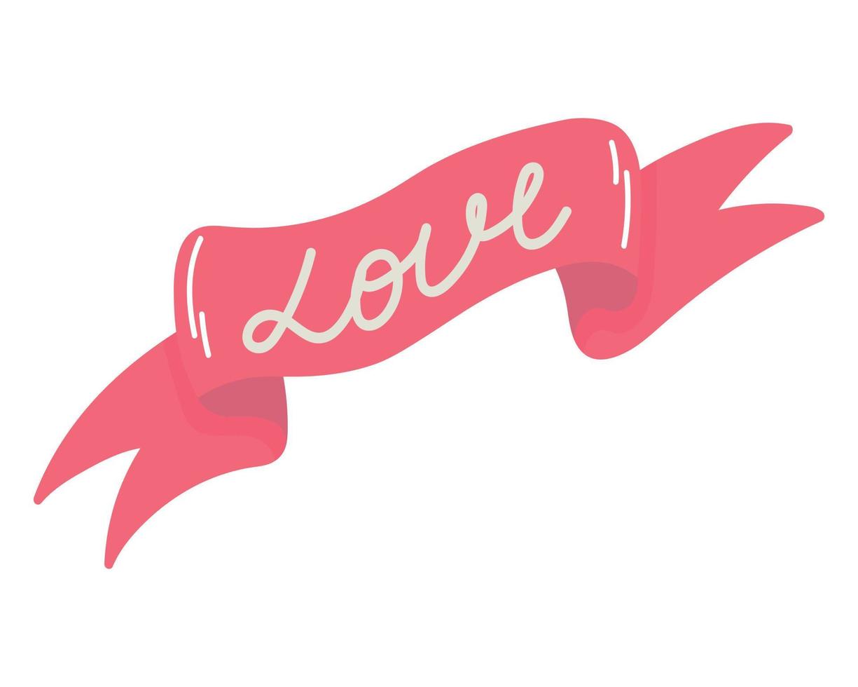 doodle clipart bannière rose avec inscription vecteur